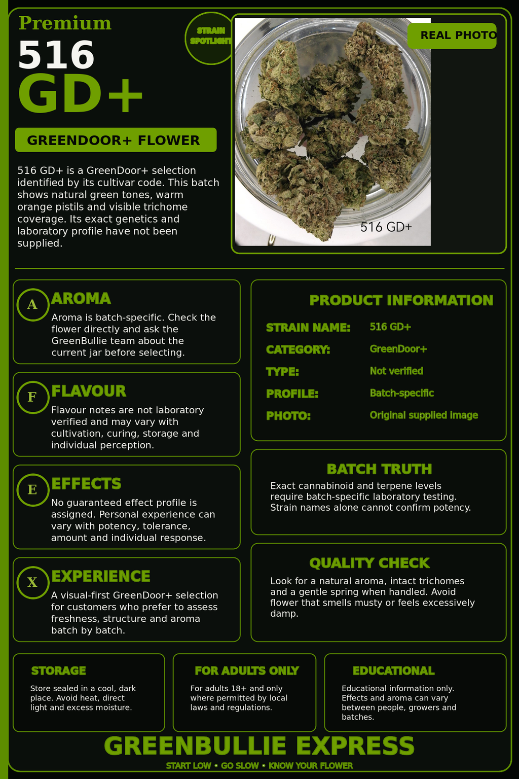 516 GD+ GreenDoor+ Flower | GreenBullie Express