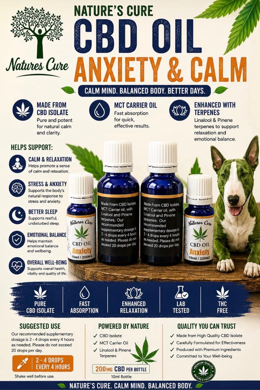 CBD Oil Anxiety & Calm | Daily Support for Relaxation, Stress & Emotional Balance