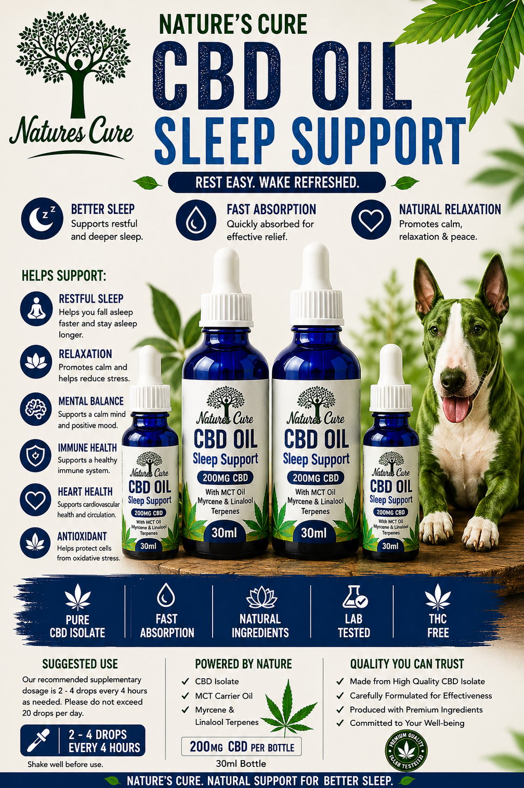 CBD Oil Sleep Support | Restful Sleep, Deep Relaxation &; Overnight Recovery