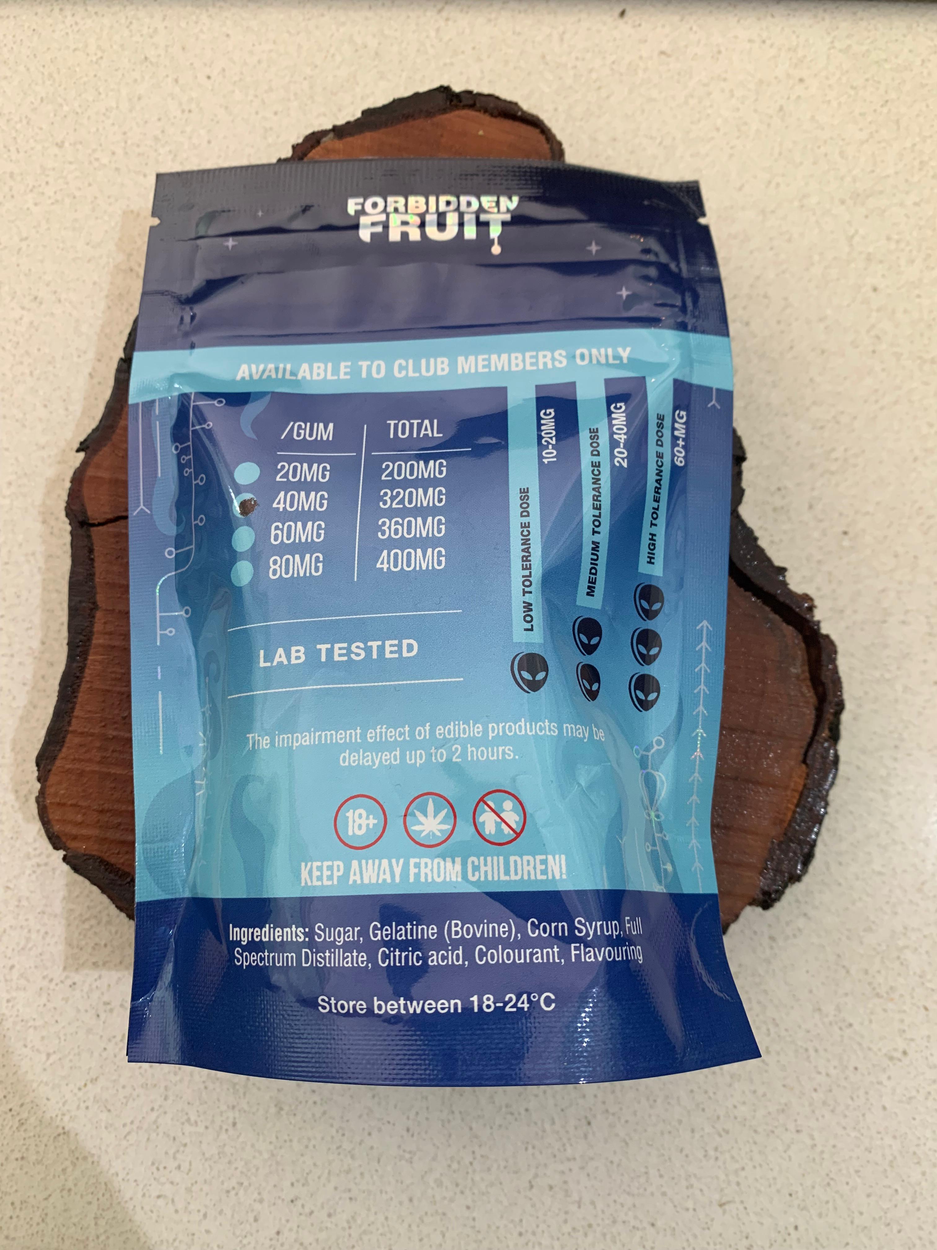 Forbidden Fruit Blue Razz — 20mg's Gummies Pack