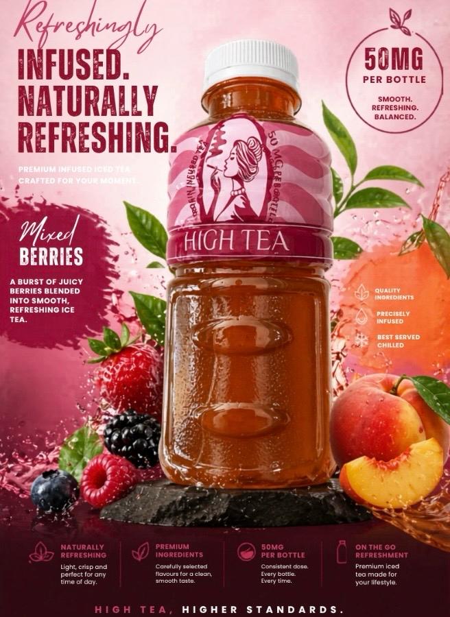 High Tea – Peach Infused Iced Tea 50mg per bottle
