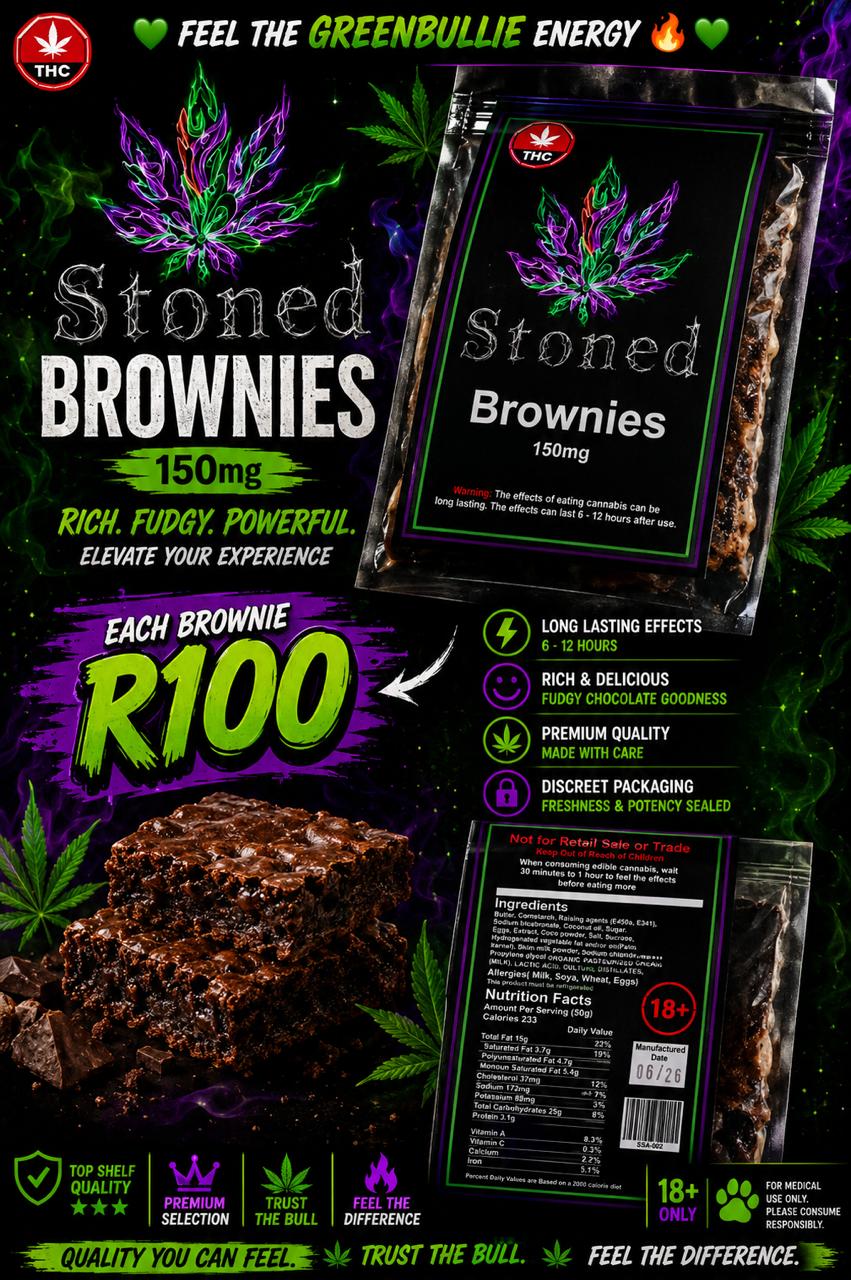 Stoned Brownies | Rich, Fudgy; Premium Cannabis Infused