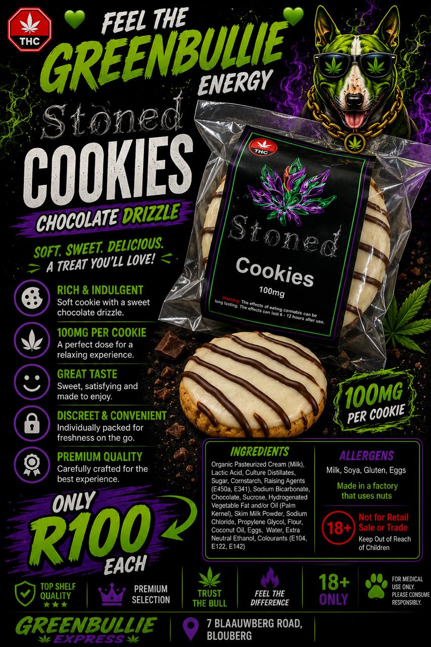Stoned Cookies | Chocolate Drizzle | 100mg THC