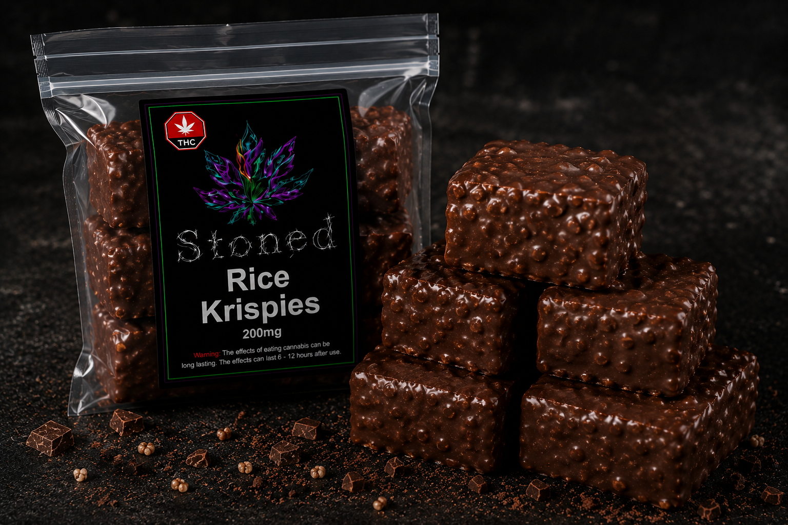 Stoned Rice Krispies | Chocolatey Crunch | 200mg THC