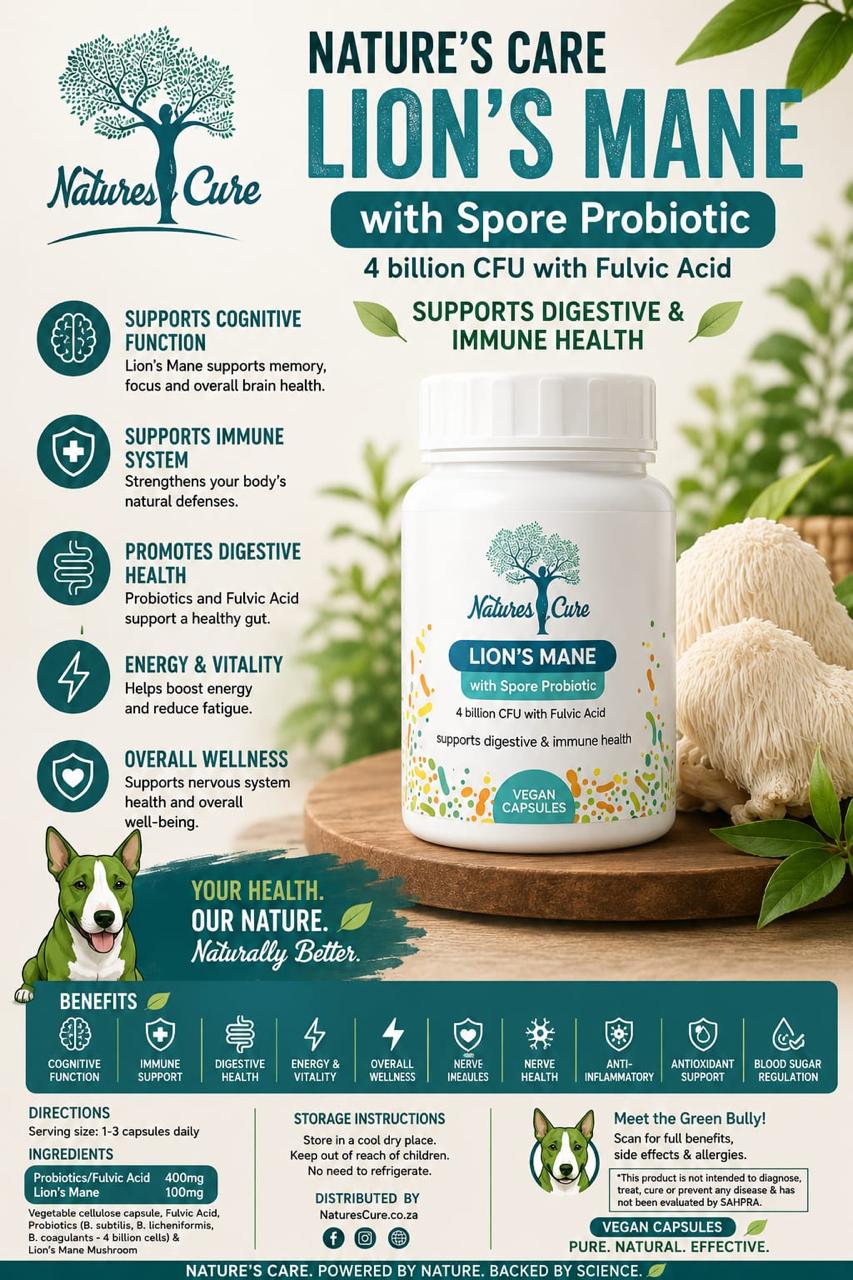 Lion's Mane with Spore Probiotic | Brain Health, Focus & Cognitive Performance